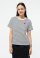 Givn Berlin T-Shirt GBJULIA (HEART) aus Bio-Baumwolle mit Stickerei T-Shirt Black / White (Stripes)