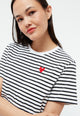 Givn Berlin T-Shirt GBJULIA (HEART) aus Bio-Baumwolle mit Stickerei T-Shirt Black / White (Stripes)