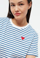Givn Berlin T-Shirt GBJULIA (HEART) aus Bio-Baumwolle mit Stickerei T-Shirt Blazing Blue / White (Stripes)