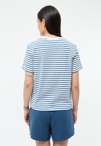Givn Berlin T-Shirt GBJULIA (HEART) aus Bio-Baumwolle mit Stickerei T-Shirt Blazing Blue / White (Stripes)