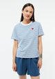 Givn Berlin T-Shirt GBJULIA (HEART) aus Bio-Baumwolle mit Stickerei T-Shirt Blazing Blue / White (Stripes)