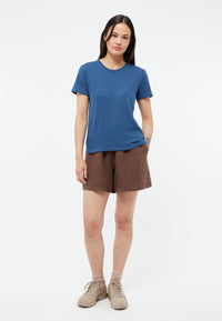 Givn Berlin T-Shirt GBJULIA aus Baumwoll-Leinen Mix T-Shirt Blazing Blue (Linen)
