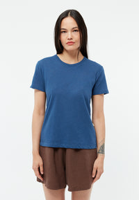 Givn Berlin T-Shirt GBJULIA aus Baumwoll-Leinen Mix T-Shirt Blazing Blue (Linen)