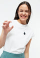 Givn Berlin T-Shirt GBLAILA (ANGRY CAT) aus Bio-Baumwolle mit Stickerei T-Shirt White