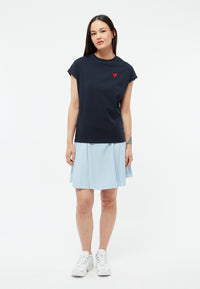 Givn Berlin T-Shirt GBLAILA (HEART) aus Bio-Baumwolle mit Stickerei T-Shirt Midnight Blue