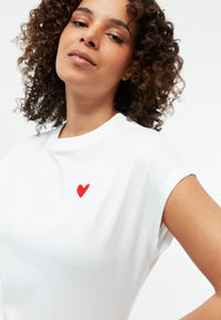 Givn Berlin T-Shirt GBLAILA (HEART) aus Bio-Baumwolle mit Stickerei T-Shirt White
