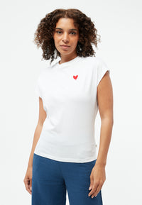 Givn Berlin T-Shirt GBLAILA (HEART) aus Bio-Baumwolle mit Stickerei T-Shirt White