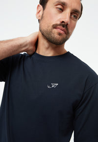 Givn Berlin T-Shirt GBLASSE (PAPER PLANE) aus Bio-Baumwolle mit Stickerei T-Shirt Midnight Blue