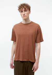 Givn Berlin T-Shirt GBLASSE aus Baumwoll-Leinen Mix T-Shirt Pecan Brown (Linen)