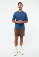 Givn Berlin T-Shirt GBLASSE aus Baumwoll-Leinen Mix T-Shirt Blazing Blue (Linen)