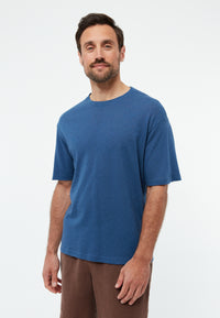 Givn Berlin T-Shirt GBLASSE aus Baumwoll-Leinen Mix T-Shirt Blazing Blue (Linen)