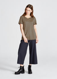 Givn Berlin T-Shirt LENA aus TENCEL™ Lyocell T-Shirt Blue / Camel (Stripes)