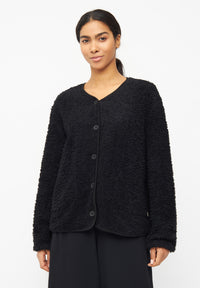 Givn Berlin Teddyfell-Cardigan LINN aus Bio-Baumwolle Jacket Black