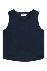 Givn Berlin Top GBDOROTHY aus Leinen mit asymmetrischer Rückenpartie Top Midnight Blue (Linen)