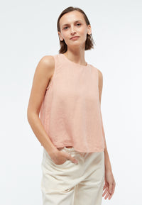 Givn Berlin Top GBDOROTHY aus Leinen mit asymmetrischer Rückenpartie Top Light Apricot (Linen)