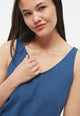 Givn Berlin Top GBJETTE aus Baumwoll-Leinen Mix Top Blazing Blue (Linen)