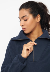 Givn Berlin Troyer-Strickpullover LUZ aus Bio-Baumwolle Sweater Midnight Blue