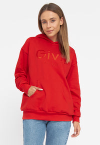 Givn Berlin Unisex-Hoodie COLIN aus Bio-Baumwolle Sweater Lava Red