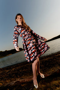 Givn Berlin Volantkleid GBMARIANNA aus LENZING™ ECOVERO™ Dress Red / Pink (Flowers)
