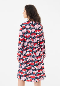 Givn Berlin Volantkleid GBMARIANNA aus LENZING™ ECOVERO™ Dress Red / Pink (Flowers)