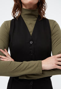 Givn Berlin Weste GBALIDA mit Teilungsnähten aus TENCEL™ Vest Black