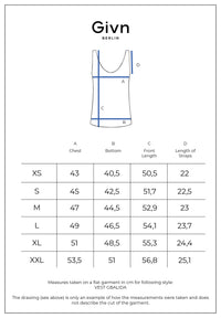 Givn Berlin Weste GBALIDA mit Teilungsnähten aus TENCEL™ Vest Black