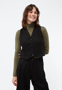 Givn Berlin Weste GBALIDA mit Teilungsnähten aus TENCEL™ Vest Black
