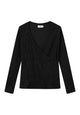 Givn Berlin Wickelbluse CLEA aus Bio-Baumwolle Longsleeve Black (Structure)