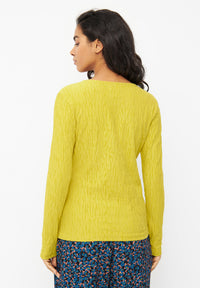 Givn Berlin Wickelbluse CLEA aus Bio-Baumwolle Longsleeve Dusty Lime (Structure)