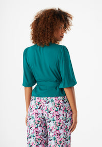 Givn Berlin Wickelbluse GBNATASHA aus LENZING™ ECOVERO™ Blouse Malachite Green