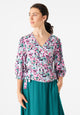 Givn Berlin Wickelbluse GBNATASHA aus LENZING™ ECOVERO™ Blouse Green / Violet (Bubbles)