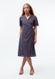 Givn Berlin Wickelkleid GBBABETTE aus Bio-Baumwoll Crepe Dress Nightshade Blue (Outlines)