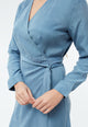 Givn Berlin Wickelkleid GBVIRGINIA aus TENCEL™ mit Peach-Effekt Dress Cloudy Blue (Tencel)