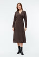 Givn Berlin Wickelkleid GBVIRGINIA aus TENCEL™ mit Peach-Effekt Dress Coffee Brown (Tencel)