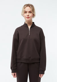 Givn Berlin Zip Sweater GBMAGDA aus Bio-Baumwolle Sweater Coffee Brown