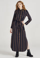Second hand shirt dress STELLA from LENZING™ ECOVERO™ - Midnight Blue / Light Camel (Stripes) - L
