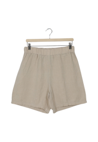 Second Hand Shorts GBCLEO aus Leinen mit elastischem Bund - Beige (Linen) - S