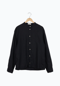 Second hand stand-up collar linen shirt WES - Black (Linen) - N/A - XXL