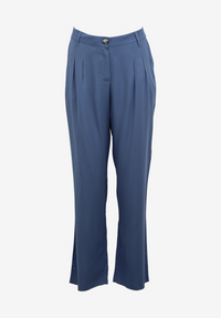 Second hand GBOLA trousers from LENZING™ ECOVERO™ with pleats - Steel Blue - M