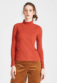 Second hand turtleneck longsleeve GINA made of organic cotton - Rusty Orange - N/A - M