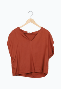 Second hand blouse shirt RUBY made of TENCEL™ REFIBRA™ Lyocell - Terracotta (Refibra) - N/A - S