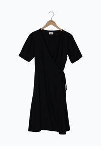 Second Hand Wickelkleid VANESSA aus LENZING™ ECOVERO™ - Black (Tencel) - N/A - M
