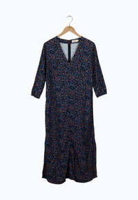Second hand midi dress AMIRA from LENZING™ ECOVERO™ - Moroccan / Lime (Leo) - S - Moroccan / Lime (Leo) - S
