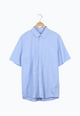 Second Hand Kurzarmhemd DYLAN aus Bio-Baumwolle - Light Blue/White (Thin Stripes) - XXL
