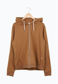 Second Hand Sweatjacke WINSTON aus Bio-Baumwolle - Caramel Brown - XL