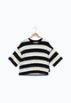 Second Hand Sweater GBSELMA aus recycelter Baumwolle - Off White / Black (Stripes) - Off White / Black - S