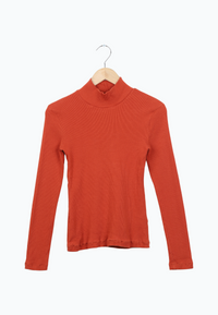 Second hand turtleneck longsleeve GINA made of organic cotton - Rusty Orange - N/A - M