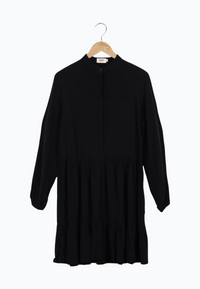 Second hand flounce dress LENDRA from LENZING™ ECOVERO™ - Black - XS