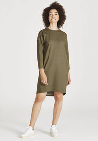 Organic Cotton Sweat Dress HELEN - Olive