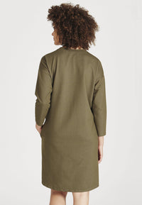 Organic Cotton Sweat Dress HELEN - Olive